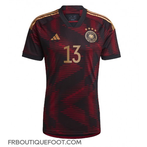 Maillot de foot Allemagne Thomas Muller #13 Extérieur vêtements Monde 2022 Manches Courtes